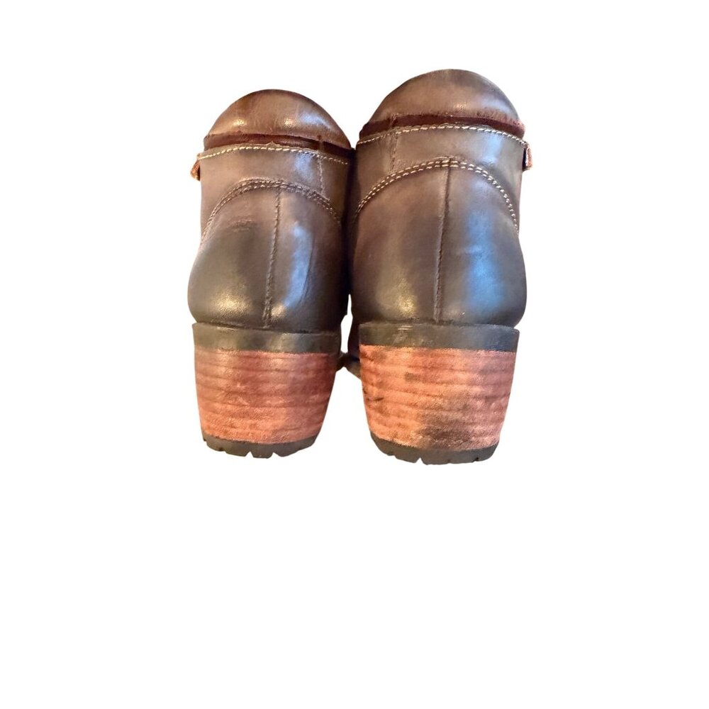 Pikolinos Womens Leather Ankle Boots Size 39 Sage Green Low Heeled Lace Up - Picture 3 of 14